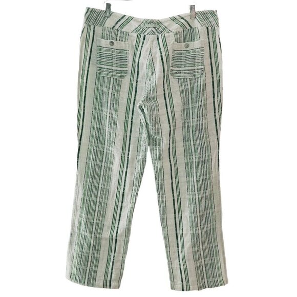 NWT Sundance Gigi Pants Green Plaid Size L Lagenlook Wide Leg Relaxed Textured - Picture 6 of 10